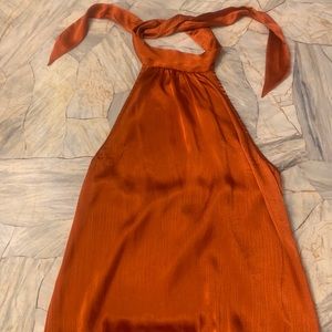 I.N. San Francisco Orange Halter Tank Top